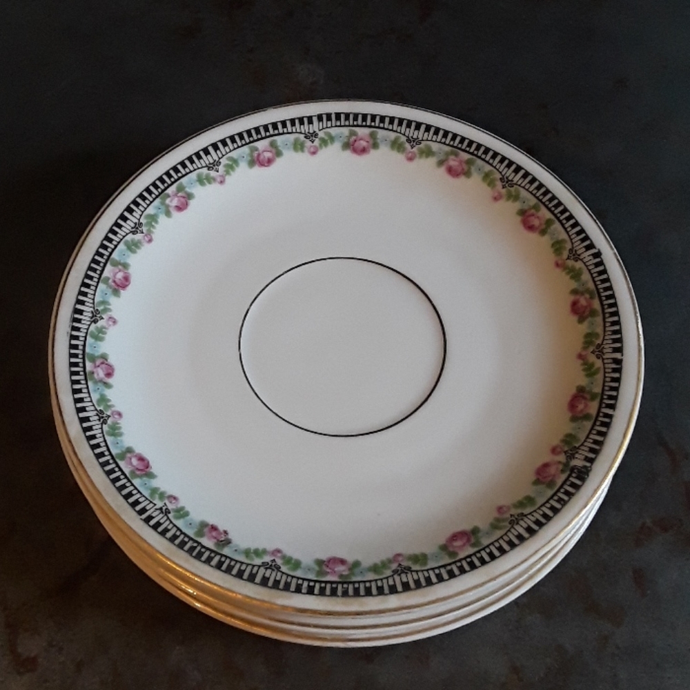 Mid century floral print dinnerware